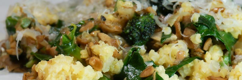 Eichelgemüse mit Brokkoli und Hirse