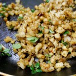 Gebratenen Löwenzahnwurzeln